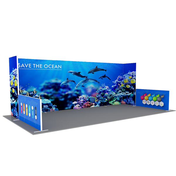 20ft x 10ft Ultralite Pano Exhibit | Single-Sided Kit
