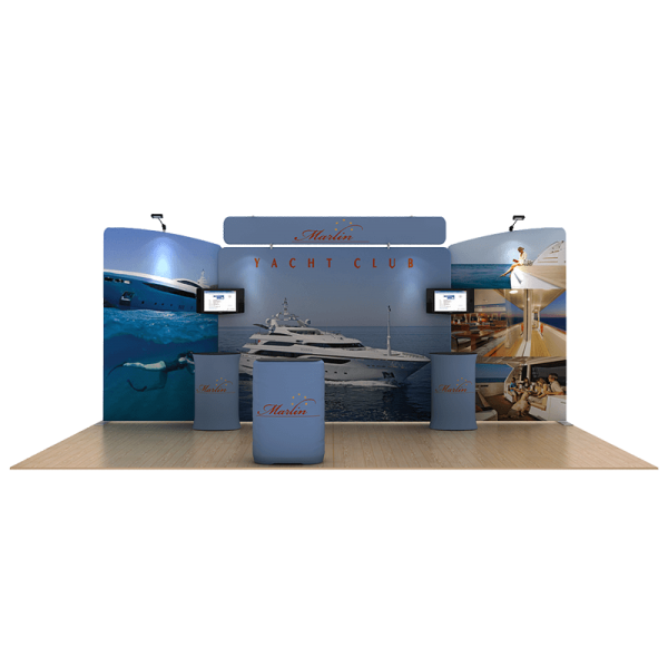 20ft Marlin B Waveline Original Trade Show Booth (Double-Sided)