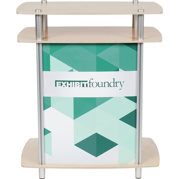 Medium Rectangle Counter is a functional reception counter with elongated circle table top perfect for presentations or displaying your product at trade shows.