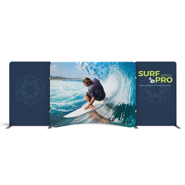 20ft Caribbean A Waveline Media Display | Double-Sided Tension Fabric Booth