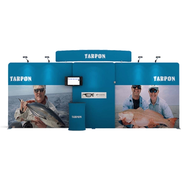 20ft Tarpon C Waveline Media Display | Double-Sided Tension Fabric Booth