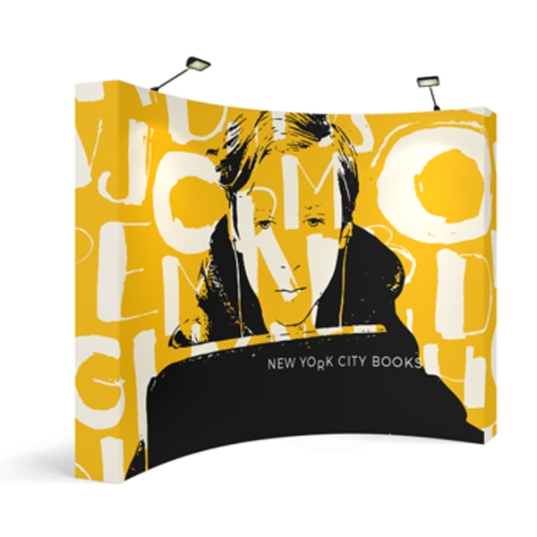 10ft x 8ft Makitso OneFabric Curved Display  - Single Sided with End Caps
.  Choose this easy, impactful and affordable display to stand out from your competition at your next trade show.