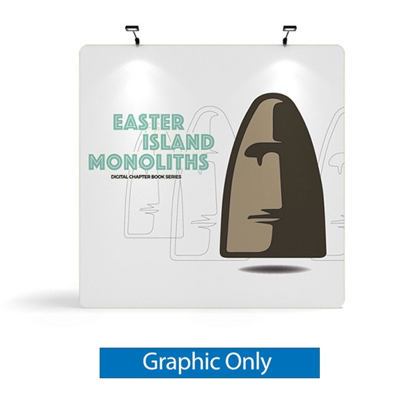 8ft x 8ft x 18in Monolith Display Wall - Double-Sided Graphic.  Choose this easy, impactful and affordable display to stand out from your competition at your next trade show.