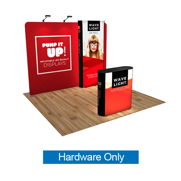 The WaveLight Air Backlit Wall is a double-sided inflatable display with bright LED�s that flood the fabric graphic creating an eye-catching focal point for branding your business