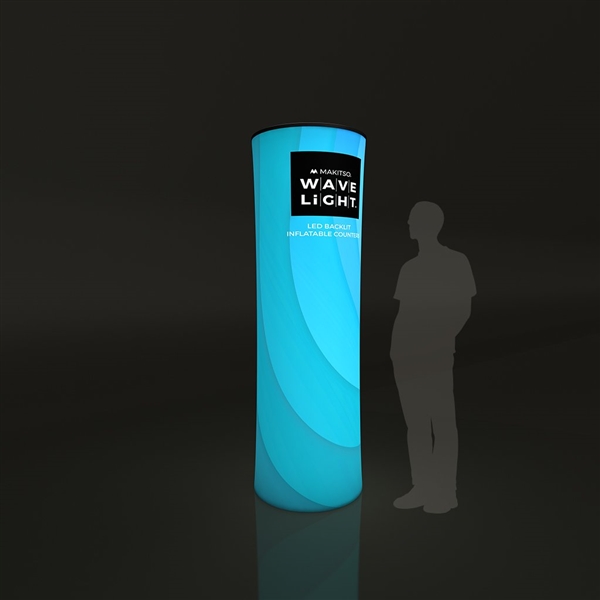 3' x 8' Backlit Inflatable Wavelight Air Tower. Brighten your advertisements with an illuminated light tower display. Backlit Towers make an excellent addition to any display