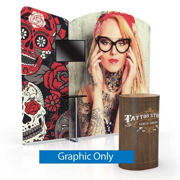 10ft x 8ft Wave Tube Modular Booth Kit - C5A4 | Single-Sided Graphic Only