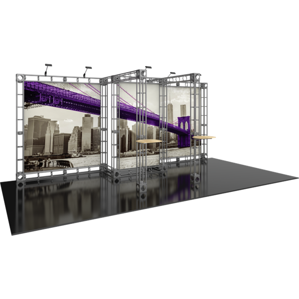 10ft x 20ft Inline Saturn Orbital Express Trade Show Truss Display with Fabric Graphics is a complete truss exhibit, professionally designed to fit a 10ft � 20ft trade show booth space. Orbital truss displays are most popular trade show displays