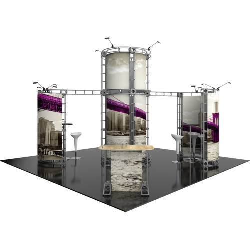 20ft x 20ft Island Zenit Orbital Express Truss Display with Fabric Graphic is the next generation in dynamic trade show exhibits. Zenit Orbital Express Truss Kit is a premium trade show display is designed to be used in a 20ft x 20ft exhibit space