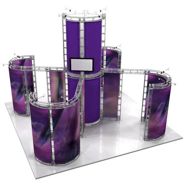 This 20 x 20 custom trade show truss system will help you stand out at the next trade show, drawing attention from across the exhibit floor.  Truss exhibits are one of the most structurally elaborate trade show displays.  They are popular with exhibitors