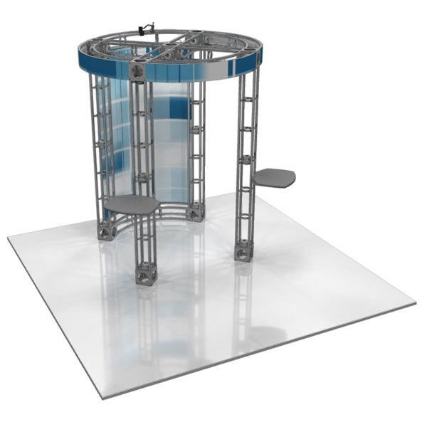 This 10 x 10 custom trade show truss system will help you stand out at the next trade show, drawing attention from across the exhibit floor.  Truss exhibits are one of the most structurally elaborate trade show displays.  They are popular with exhibitors