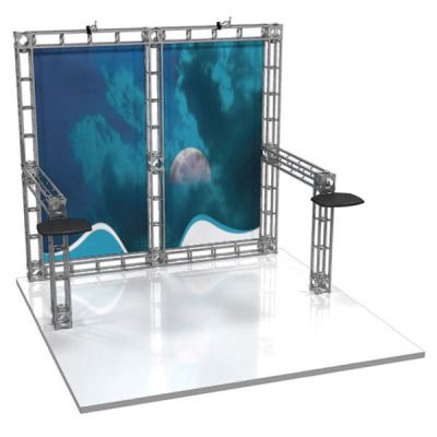 This 10 x 10 custom trade show truss system will help you stand out at the next trade show, drawing attention from across the exhibit floor.  Truss exhibits are one of the most structurally elaborate trade show displays.  They are popular with exhibitors