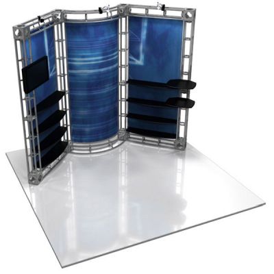 This 10 x 10 custom trade show truss system will help you stand out at the next trade show, drawing attention from across the exhibit floor.  Truss exhibits are one of the most structurally elaborate trade show displays.  They are popular with exhibitors