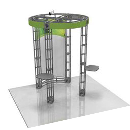 This 10 x 10 custom trade show truss system will help you stand out at the next trade show, drawing attention from across the exhibit floor.  Truss exhibits are one of the most structurally elaborate trade show displays.  They are popular with exhibitors