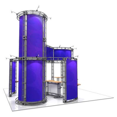 This 20 x 20 custom trade show truss system will help you stand out at the next trade show, drawing attention from across the exhibit floor.  Truss exhibits are one of the most structurally elaborate trade show displays.  They are popular with exhibitors