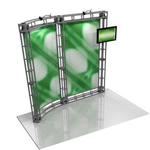 This 10 x 10 custom trade show truss system will help you stand out at the next trade show, drawing attention from across the exhibit floor.  Truss exhibits are one of the most structurally elaborate trade show displays.  They are popular with exhibitors
