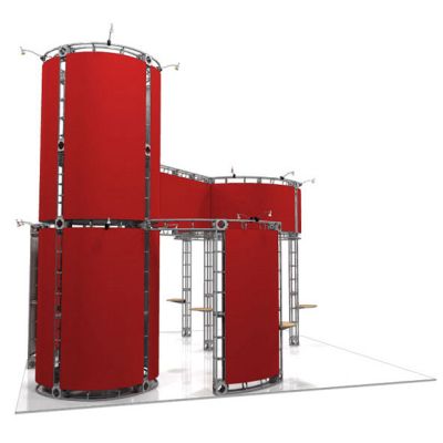 This 20 x 20 custom trade show truss system will help you stand out at the next trade show, drawing attention from across the exhibit floor.  Truss exhibits are one of the most structurally elaborate trade show displays.  They are popular with exhibitors