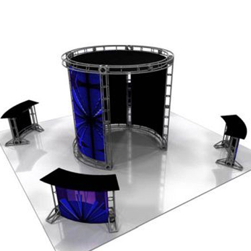 This 20 x 20 custom trade show truss system will help you stand out at the next trade show, drawing attention from across the exhibit floor.  Truss exhibits are one of the most structurally elaborate trade show displays.  They are popular with exhibitors