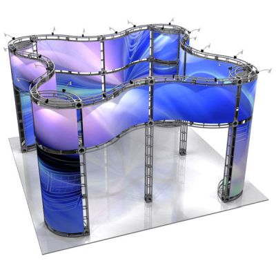 This 20 x 20 custom trade show truss system will help you stand out at the next trade show, drawing attention from across the exhibit floor.  Truss exhibits are one of the most structurally elaborate trade show displays.  They are popular with exhibitors
