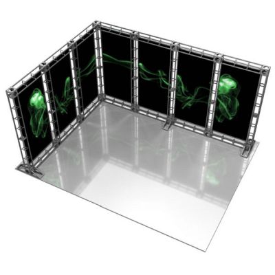 This 20 x 20 custom trade show truss system will help you stand out at the next trade show, drawing attention from across the exhibit floor.  Truss exhibits are one of the most structurally elaborate trade show displays.  They are popular with exhibitors