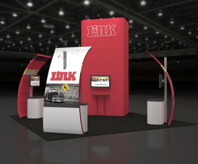 Custom trade show exhibit structures, like design # 66228 stand out on the convention floor. Draw eyes to your trade show booth with exciting custom exhibits & displays. We can customize any trade show exhibit or display to your specifications.