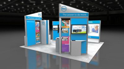 Custom trade show exhibit structures, like design # 66483R3 stand out on the convention floor. Draw eyes to your trade show booth with exciting custom exhibits & displays. We can customize any trade show exhibit or display to your specifications.
