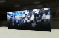 Custom trade show exhibit structures, like design # 0397418 stand out on the convention floor. Draw eyes to your trade show booth with exciting custom exhibits & displays. We can customize any trade show exhibit or display to your specifications.