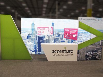 Custom trade show exhibit structures, like design # 101164V1 stand out on the convention floor. Draw eyes to your trade show booth with exciting custom exhibits & displays. We can customize any trade show exhibit or display to your specifications.