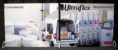 Custom trade show exhibit structures, like design # 56438 stand out on the convention floor. Draw eyes to your trade show booth with exciting custom exhibits & displays. We can customize any trade show exhibit or display to your specifications.