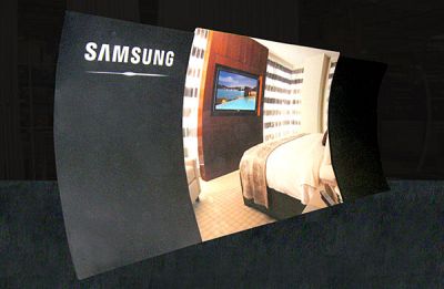 Custom trade show exhibit structures, like design # 56735 stand out on the convention floor. Draw eyes to your trade show booth with exciting custom exhibits & displays. We can customize any trade show exhibit or display to your specifications.