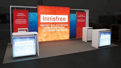 Custom trade show exhibit structures, like design # 602276 stand out on the convention floor. Draw eyes to your trade show booth with exciting custom exhibits & displays. We can customize any trade show exhibit or display to your specifications.