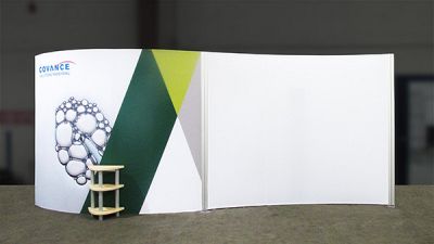 Custom trade show exhibit structures, like design # 68177R8 stand out on the convention floor. Draw eyes to your trade show booth with exciting custom exhibits & displays. We can customize any trade show exhibit or display to your specifications.