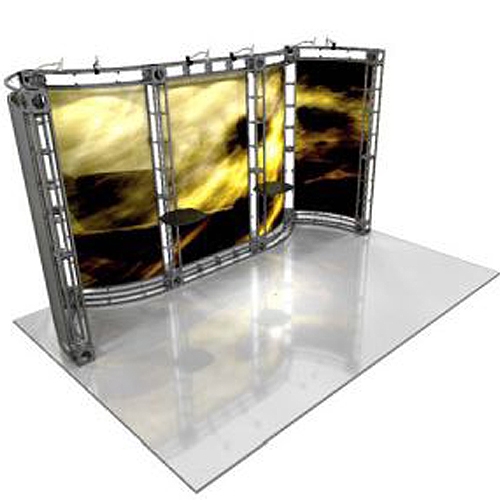This 10 x 15 custom trade show truss system will help you stand out at the next trade show, drawing attention from across the exhibit floor.  Truss exhibits are one of the most structurally elaborate trade show displays.  They are popular with exhibitors