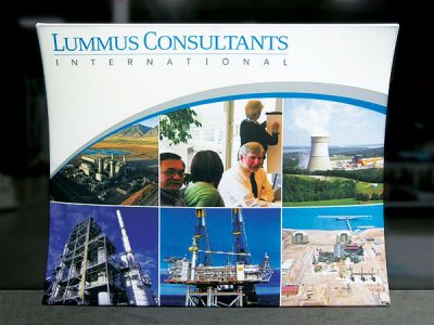 Custom trade show exhibit structures, like design # 0387570 stand out on the convention floor. Draw eyes to your trade show booth with exciting custom exhibits & displays. We can customize any trade show exhibit or display to your specifications.