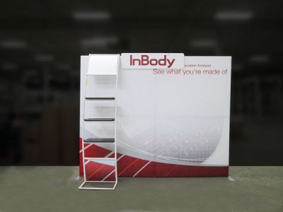 Custom trade show exhibit structures, like design # 0448259 stand out on the convention floor. Draw eyes to your trade show booth with exciting custom exhibits & displays. We can customize any trade show exhibit or display to your specifications.
