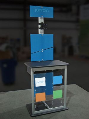 Custom trade show exhibit structures, like design # 324822 stand out on the convention floor. Draw eyes to your trade show booth with exciting custom exhibits & displays. We can customize any trade show exhibit or display to your specifications.