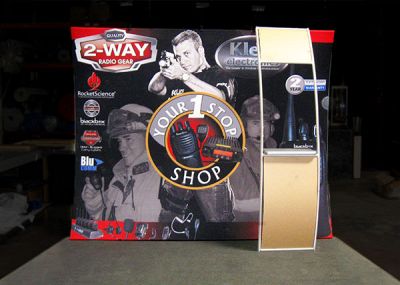 Custom trade show exhibit structures, like design # 56518 stand out on the convention floor. Draw eyes to your trade show booth with exciting custom exhibits & displays. We can customize any trade show exhibit or display to your specifications.