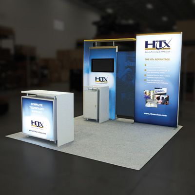 Custom trade show exhibit structures, like design # 681639 stand out on the convention floor. Draw eyes to your trade show booth with exciting custom exhibits & displays. We can customize any trade show exhibit or display to your specifications.