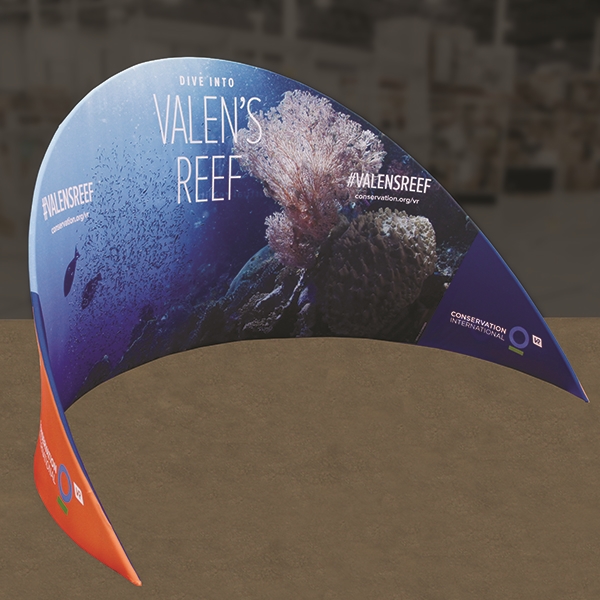 Custom trade show exhibit structures, like design # 726299 stand out on the convention floor. Draw eyes to your trade show booth with exciting custom exhibits & displays. We can customize any trade show exhibit or display to your specifications.