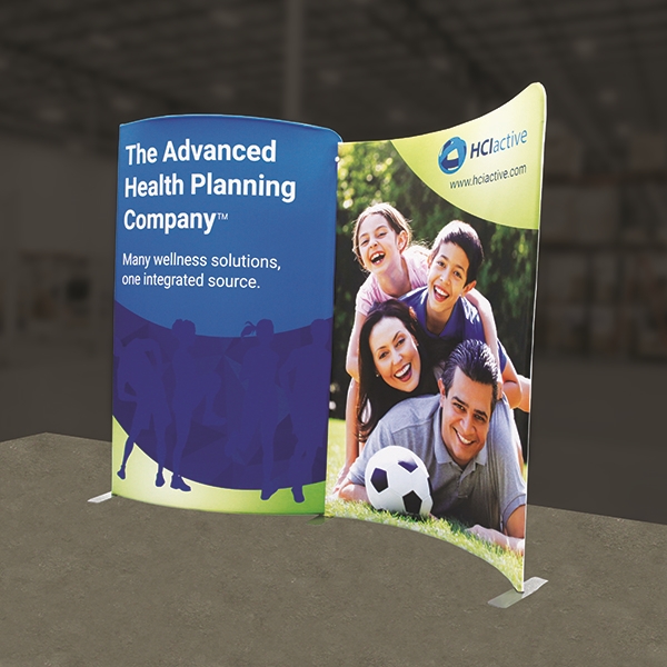 Custom trade show exhibit structures, like design # 727715 stand out on the convention floor. Draw eyes to your trade show booth with exciting custom exhibits & displays. We can customize any trade show exhibit or display to your specifications.