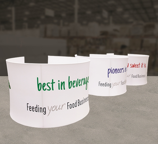 Custom trade show exhibit structures, like design # 732025 stand out on the convention floor. Draw eyes to your trade show booth with exciting custom exhibits & displays. We can customize any trade show exhibit or display to your specifications.