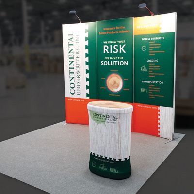 Custom trade show exhibit structures, like design # 735715 stand out on the convention floor. Draw eyes to your trade show booth with exciting custom exhibits & displays. We can customize any trade show exhibit or display to your specifications.