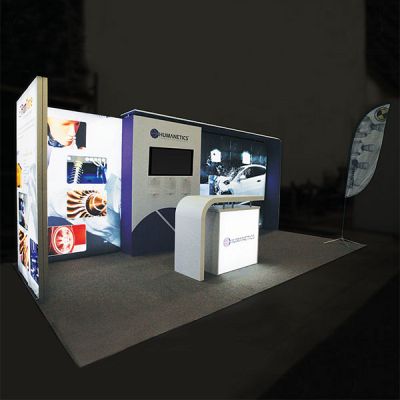 Custom trade show exhibit structures, like design # 769890 stand out on the convention floor. Draw eyes to your trade show booth with exciting custom exhibits & displays. We can customize any trade show exhibit or display to your specifications.