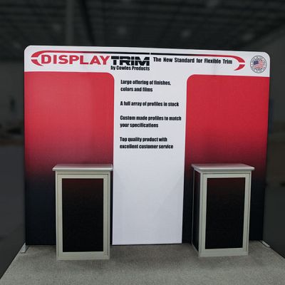 Custom trade show exhibit structures, like design # 806221 stand out on the convention floor. Draw eyes to your trade show booth with exciting custom exhibits & displays. We can customize any trade show exhibit or display to your specifications.