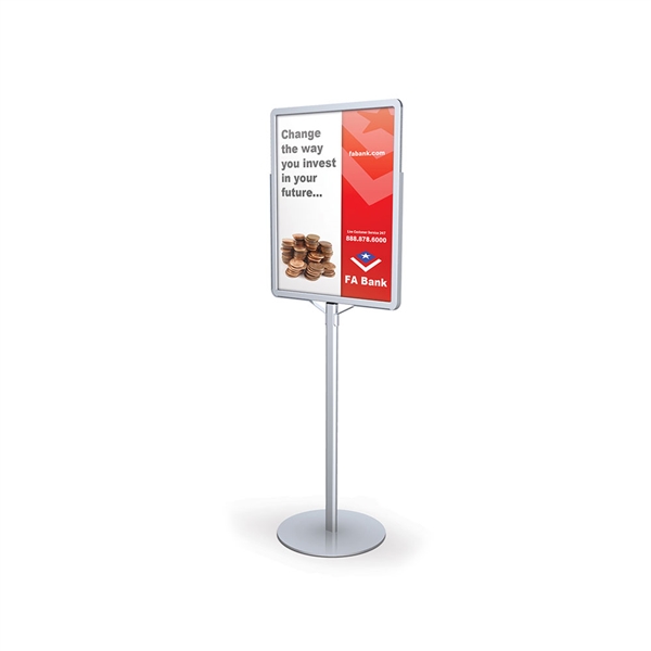 Titan Poster Sign Holder designed to get your marketing message noticed on the trade show or retail floor. These store displays hold 24in x 36in custom graphics that are easy to replace & update.