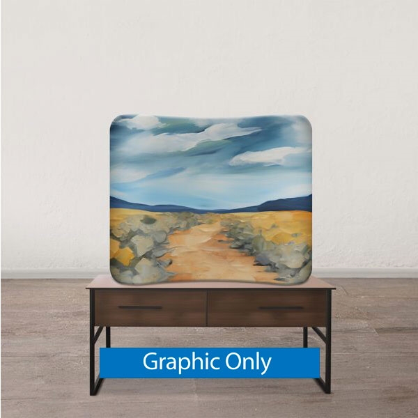 6ft x 5ft Atlas Concavo Tabletop Curved Display | Single-Sided Graphic Only
