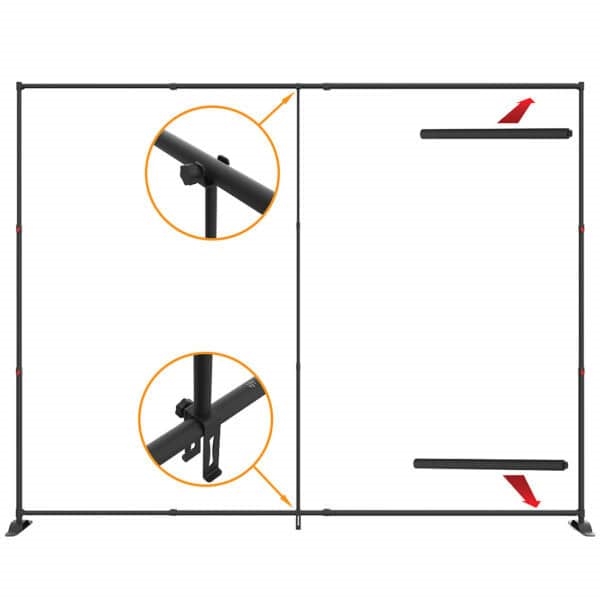 Clicca 12ft Backdrop Display | 12' x 10' Step & Repeat Banner Stand | Hardware  Only