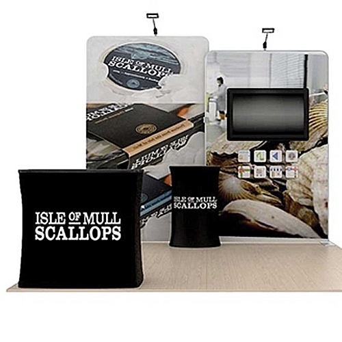 10ft Scallop B Waveline Original Trade Show Display (Case, Printed Wrap)