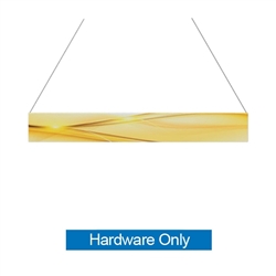 15ft x 2ft  Flat Hanging Sign (Hardware Only) is a must have at your next trade show. This ceiling banner is printed on quality fabric. Available shapes hanging sign are round, flat, square, curved square, tapered square and triangle