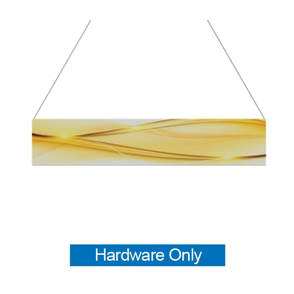 15ft x 3ft  Flat Hanging Sign (Hardware Only) is a must have at your next trade show. This ceiling banner is printed on quality fabric. Available shapes hanging sign are round, flat, square, curved square, tapered square and triangle