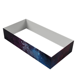 20ft x 4ft Single-Sided Rectangular Hanging Sign (Graphic & Hardware)is a must have at your next trade show.This ceiling banner is printed on quality fabric. Available shapes hanging sign are round,flat,square,curved square,tapered square and triangle